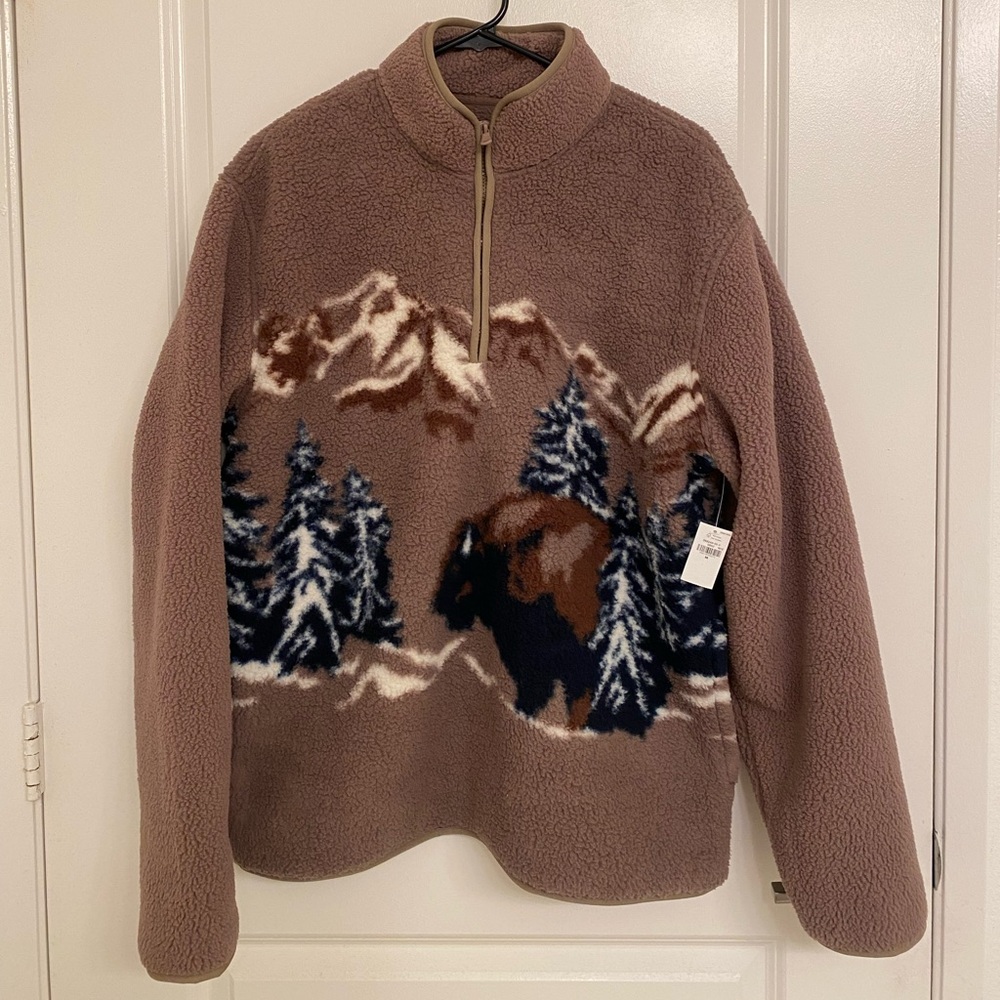 NWT Old Navy Bison Sherpa Quarter Zip Men’s Size Medium